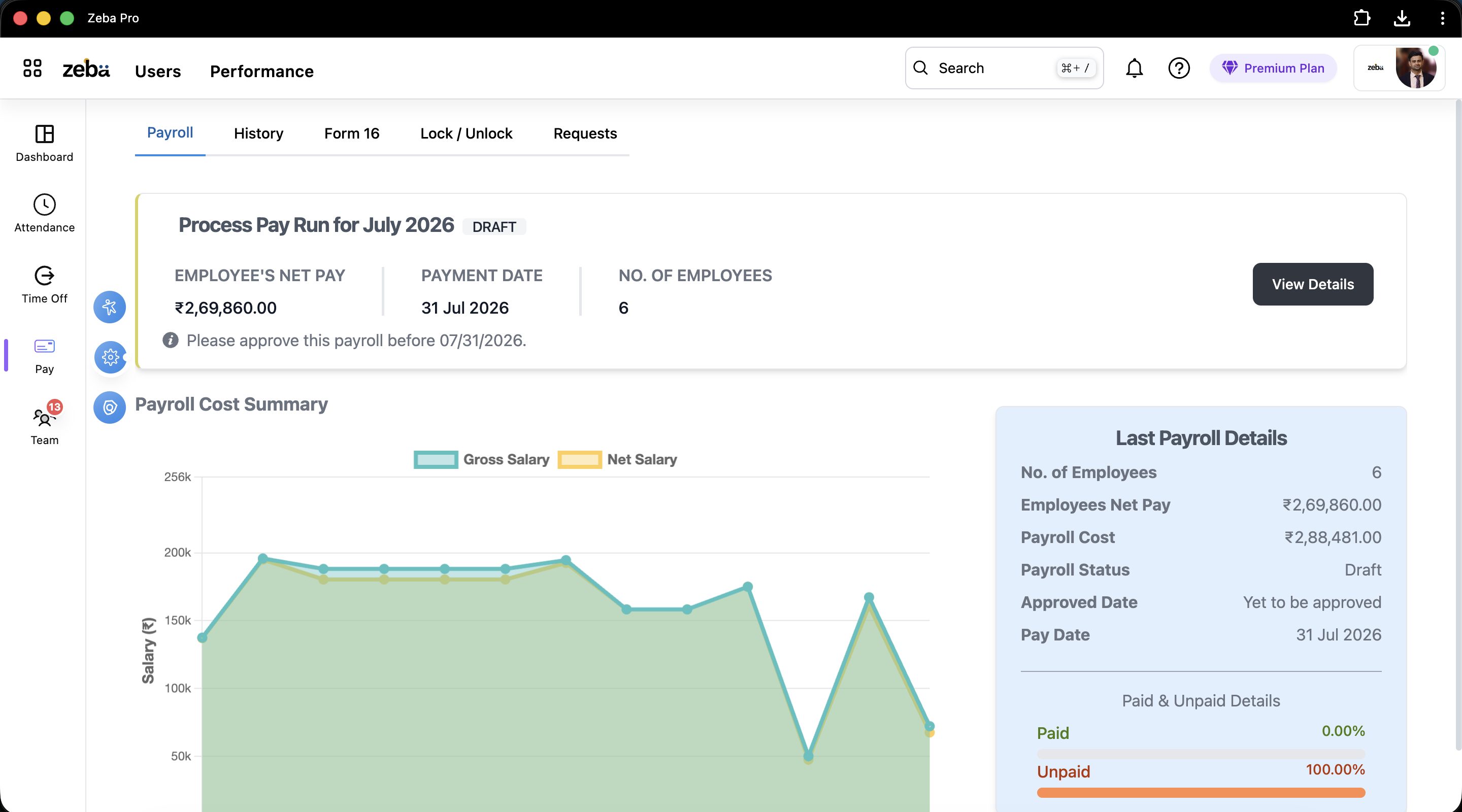 Payroll attendance integration
