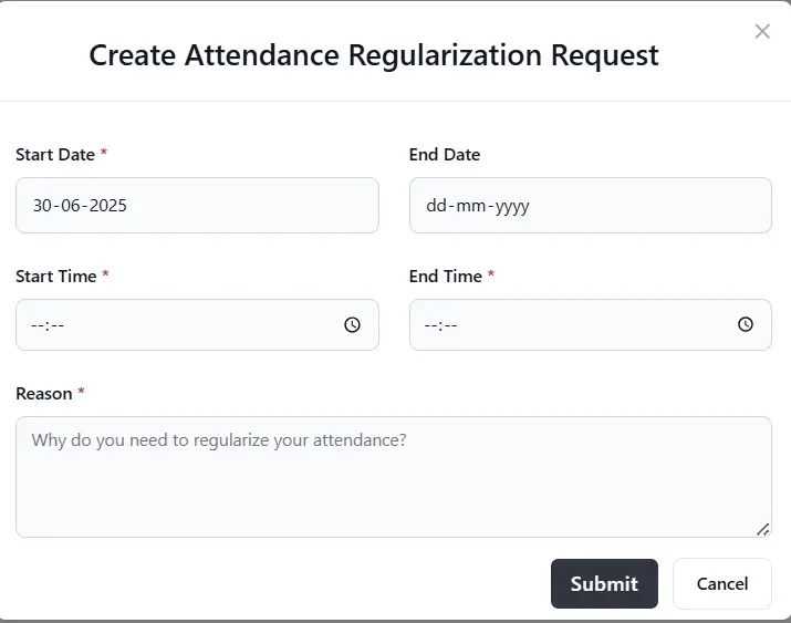 Staff attendance check-in on mobile