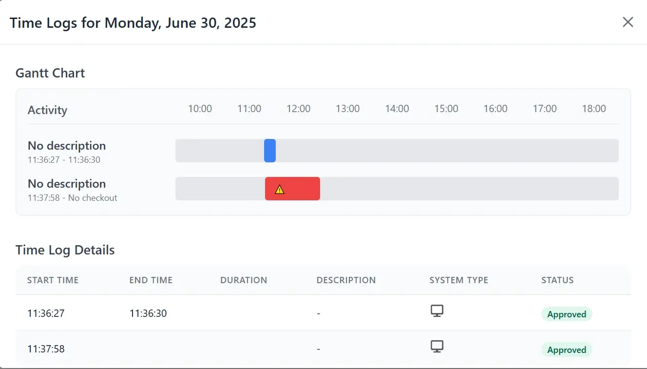 Zeba staff attendance app on mobile